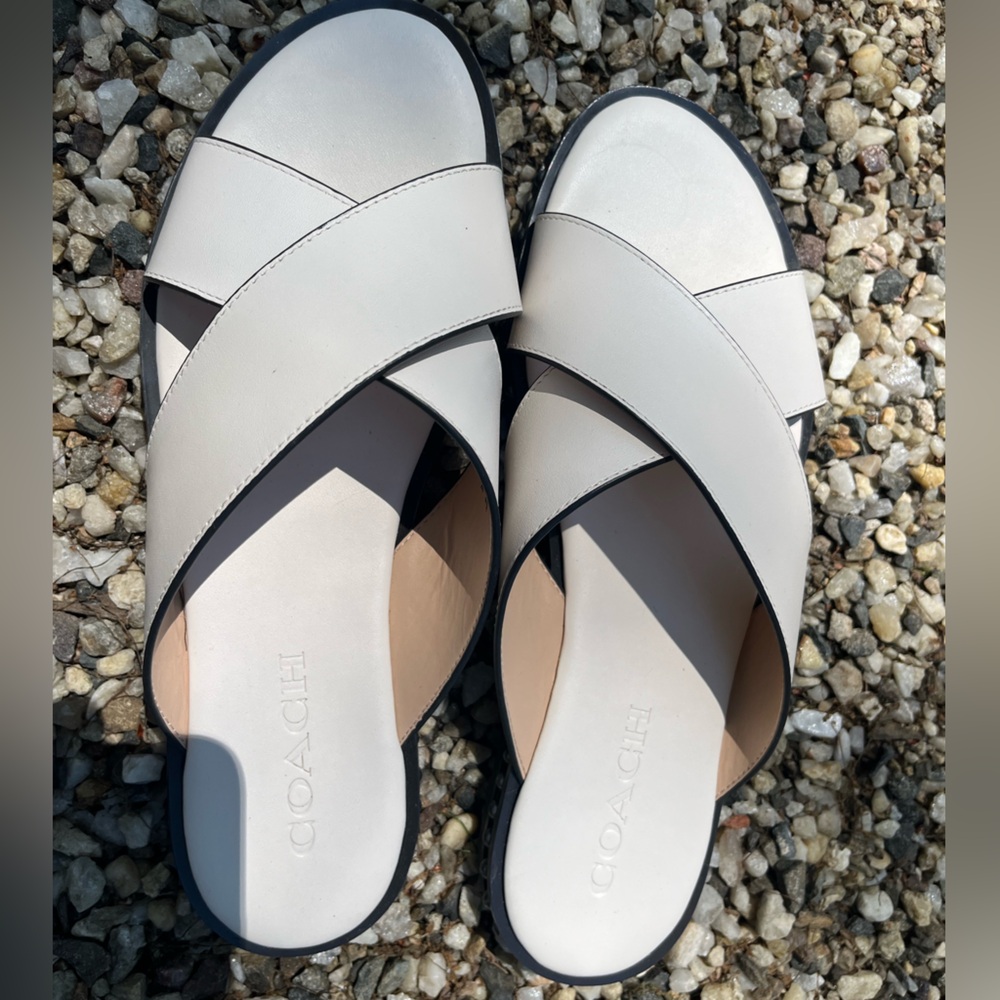 Coach Hailey Slide sandal size 8 white
